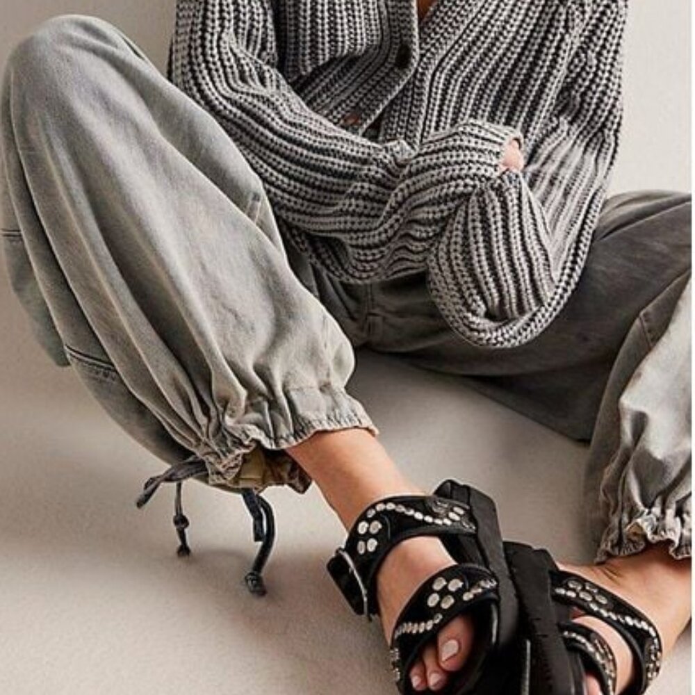 Free People Gray Wide-Leg Jeans - Picture 7 of 12
